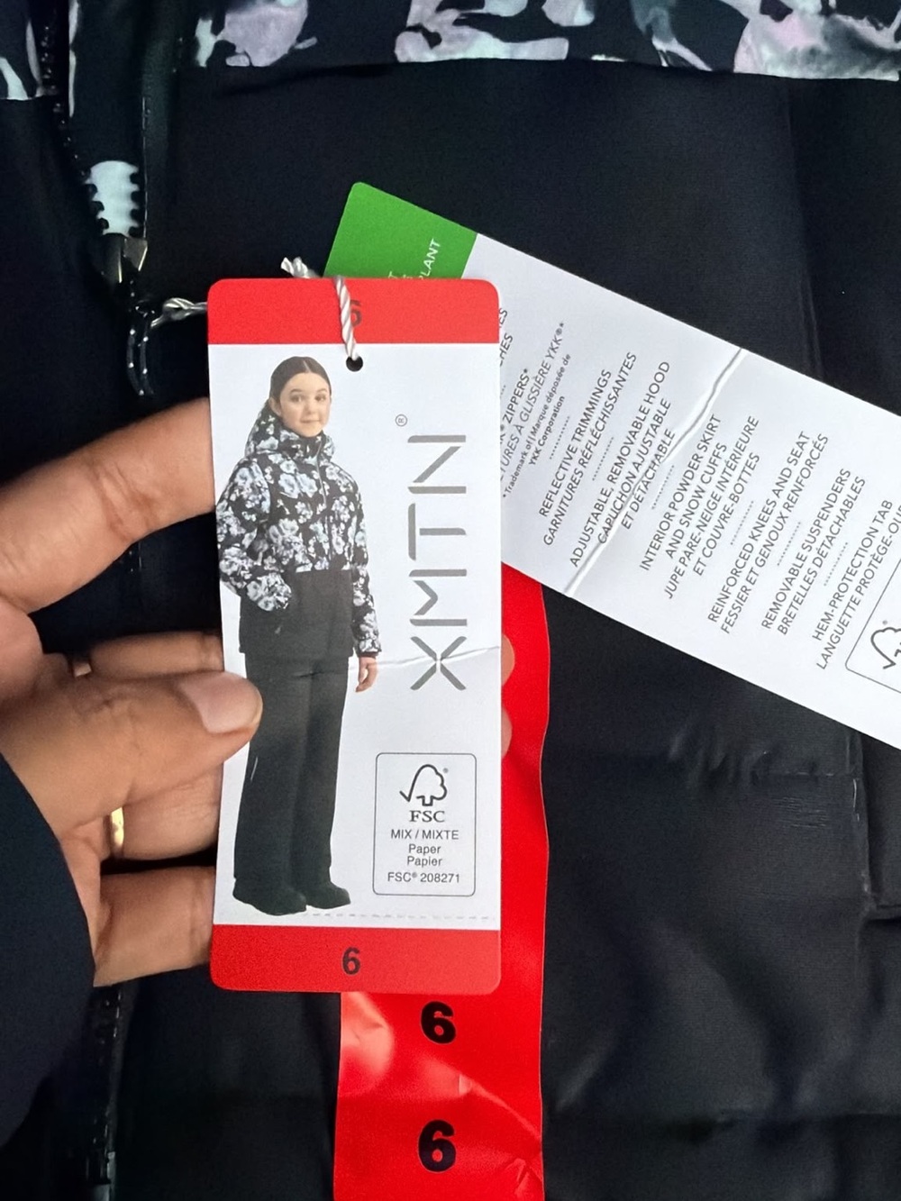 Women's Black Floral-Print Insulated Jacket